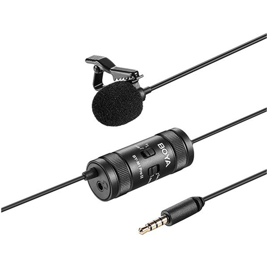 Boya BY-M1 PRO II Omnidirectional Lavalier Microphone Compatible with iPhone Android Smartphone DSLR Camera Camcorder Audio Recorder (20ft Cable)