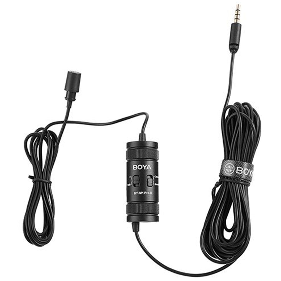 Boya BY-M1 PRO II Omnidirectional Lavalier Microphone Compatible with iPhone Android Smartphone DSLR Camera Camcorder Audio Recorder (20ft Cable)