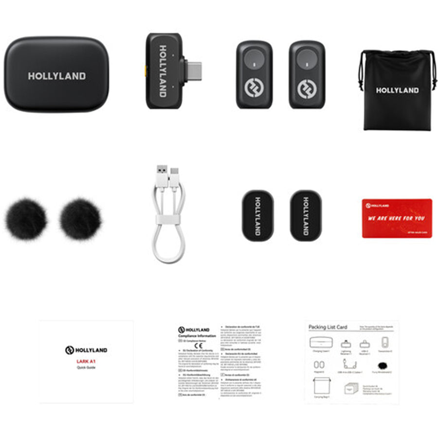 Hollyland LARK A1 Duo (USB-C) (Space Gray, with USB-C RX + Charging Case)