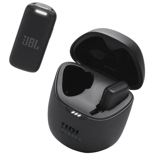 JBL Quantum Stream Wireless Clip-On Lapel Microphone System with USB-C Connector & Charging Case - Simple plug & play - Up to 100m range - Works with iPhone 15/16 series, Android & more with USB-C receiver - Up to 6hr battery/18hr with char