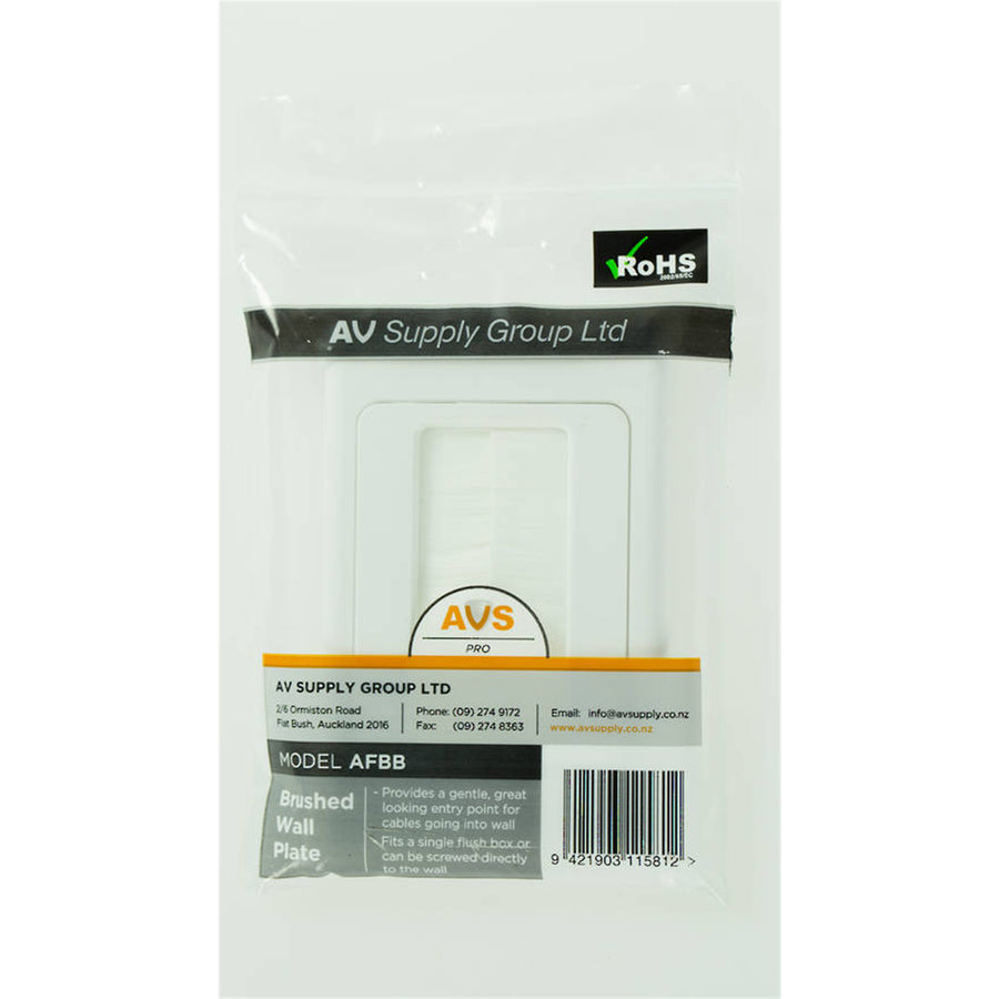 AFBB - AVS Brushed Wall Plate WHITE