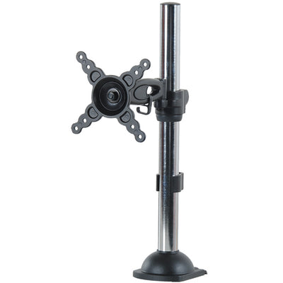 AVS ADM701 Desktop Mount - VESA 100x100 - 10"-24"- Height Adjustable - Black Arm with Silver Tube