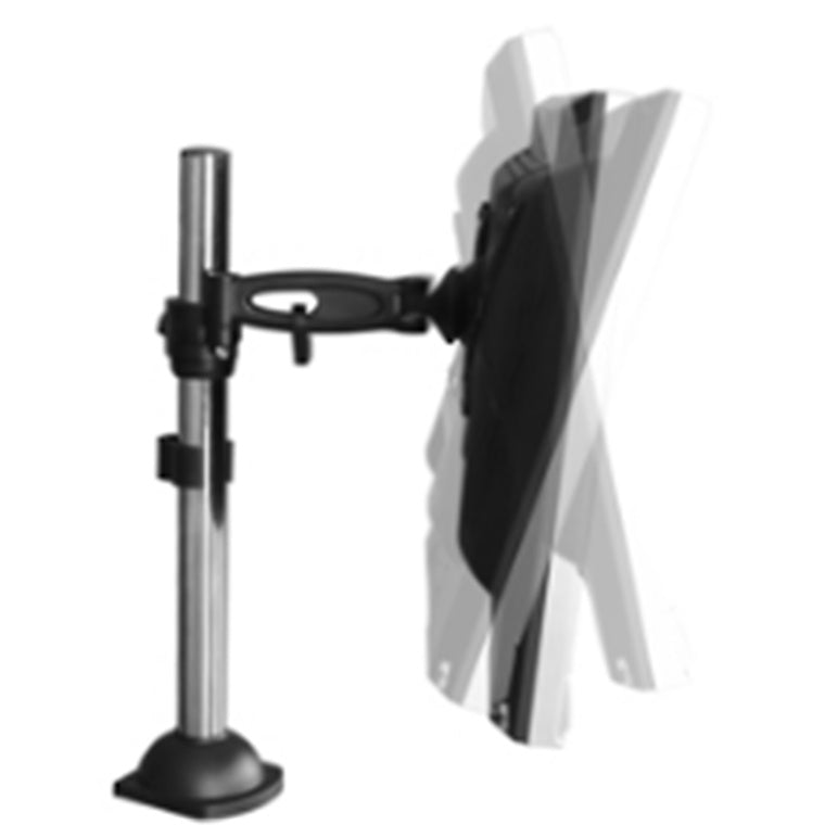 AVS ADM701 Desktop Mount - VESA 100x100 - 10"-24"- Height Adjustable - Black Arm with Silver Tube