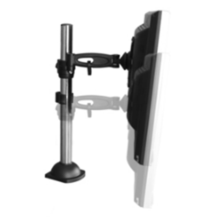 AVS ADM701 Desktop Mount - VESA 100x100 - 10"-24"- Height Adjustable - Black Arm with Silver Tube