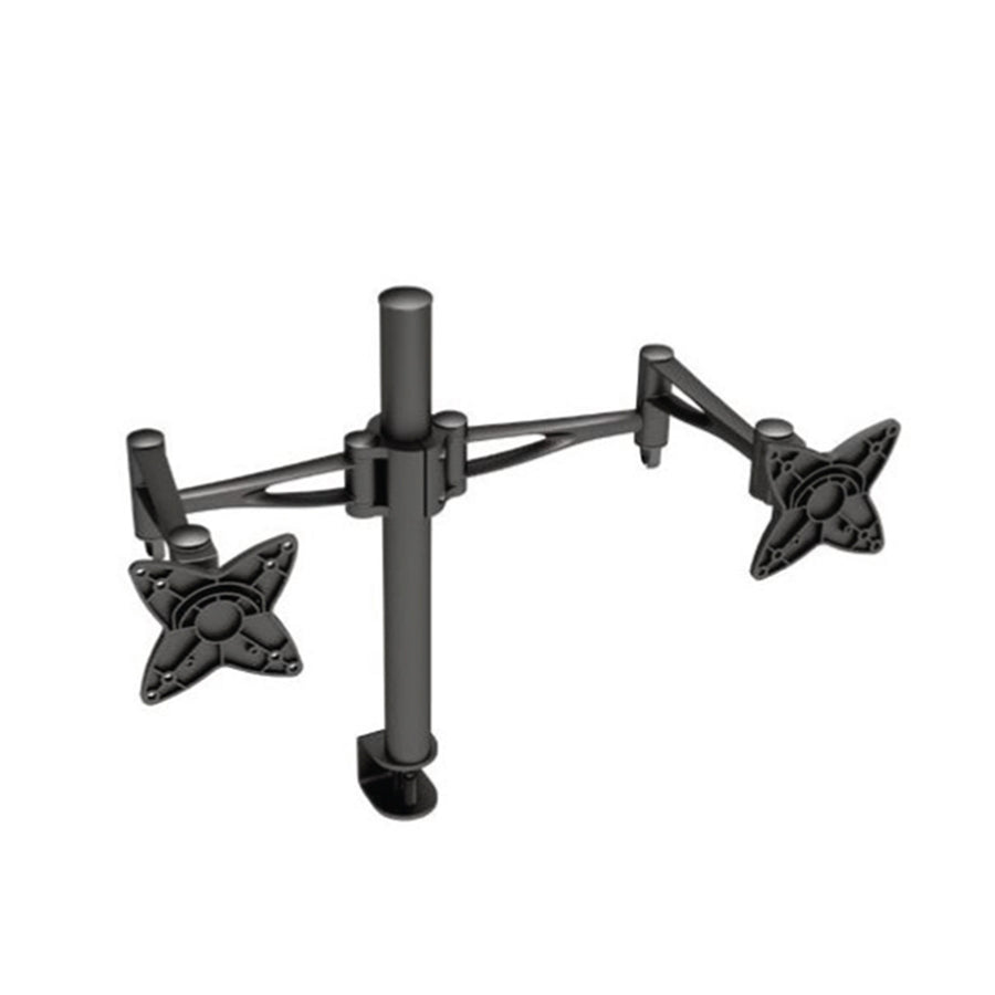 Bracom Dual (2) LCD Monitor Table Stand w/Arm & Desk Clamp Up to 23 Black