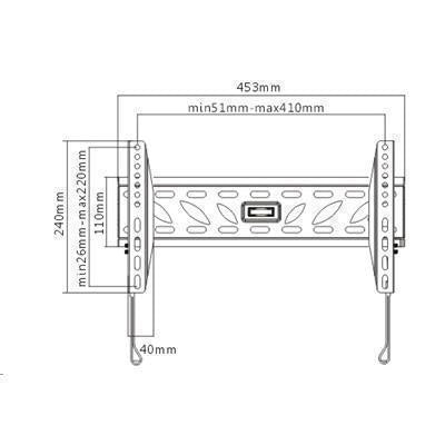 BRATECK LCD-LP10-24F - 32''-55'' Fixed TV wall mount Max load: 50Kgs VESA support