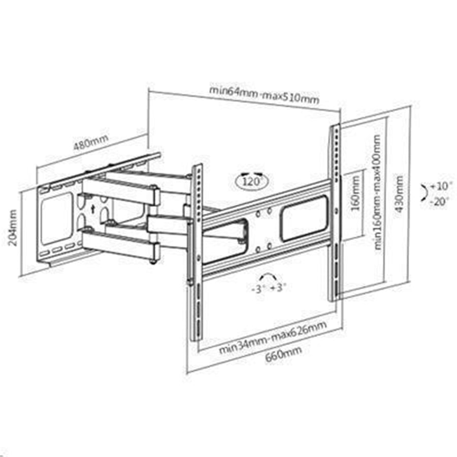 Brateck Cantilever 37-70" LCD Wall Mount Bracket