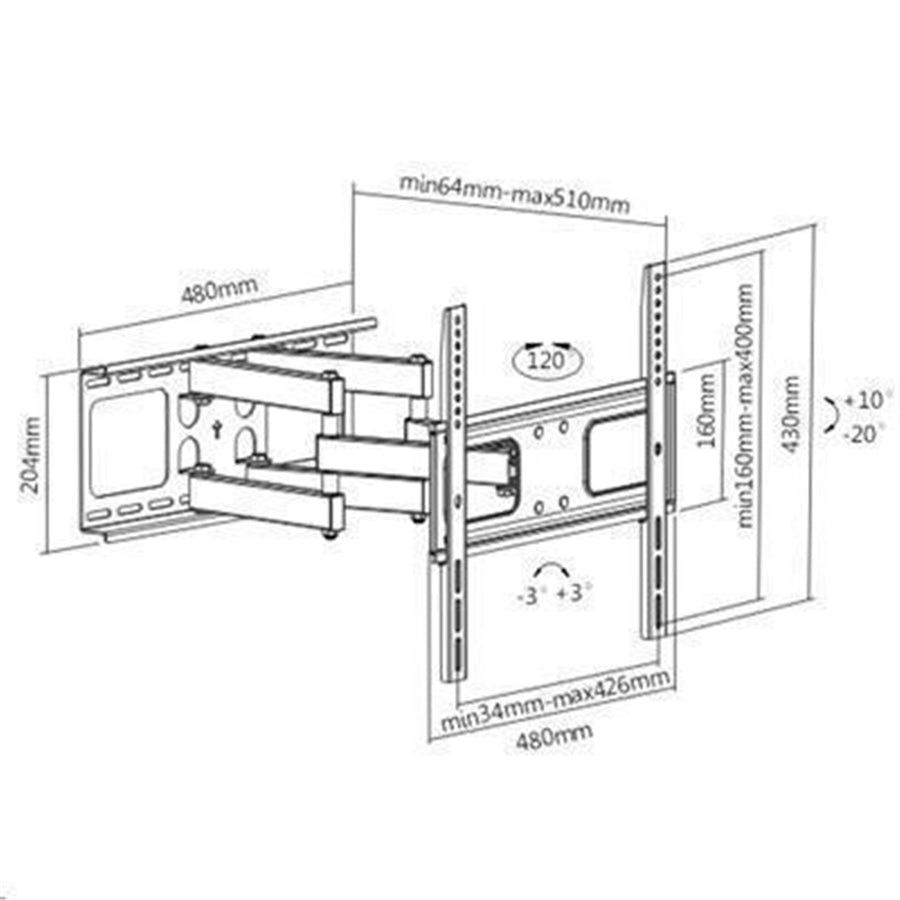 Brateck Cantilever 32-55" LCD Wall Mount Bracket
