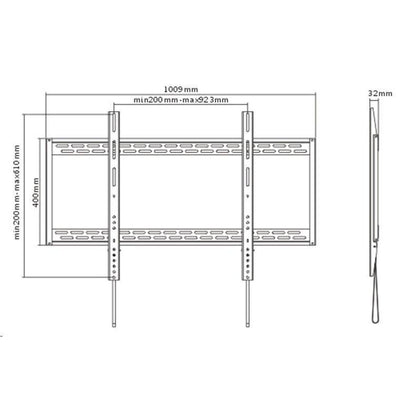 BRATECK 60''-100'' Extra Large Heavy- Duty Fixed Wall Bracket Max Load 120kg. VESA Support
