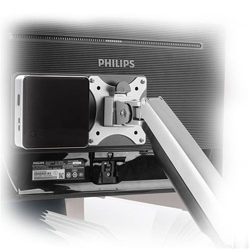 Brateck CPB-7 VESA Mount Holder for Intel NUC PC - Mount Intel NUC with monitor arm simultaneously - VESA mount 75x75, 100x100