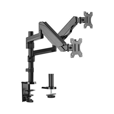 Bracom LDT16-C024 dual Gas Spring Monitor Arm pivot and swivel fits 17"-32" VESA 75x75,100x100 Tilt Range: +35°~-35° Swivel Range: +90°~-90° Black Colour