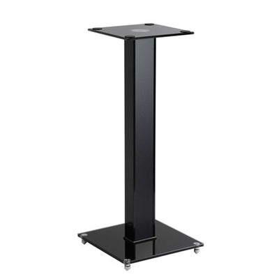 BRATECK BS-03M - 23.6'' Aluminium/Glass Floor Standing BookShelf Speak Stand Tempered Glass Base w/ Floor