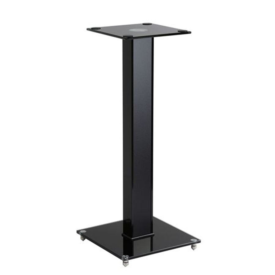 BRATECK BS-03M - 23.6'' Aluminium/Glass Floor Standing BookShelf Speak Stand Tempered Glass Base w/ Floor
