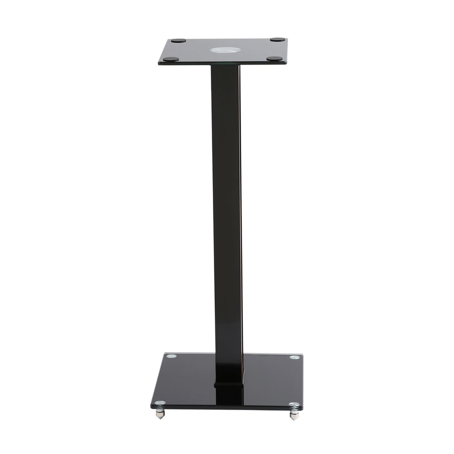 BRATECK BS-03M - 23.6'' Aluminium/Glass Floor Standing BookShelf Speak Stand Tempered Glass Base w/ Floor