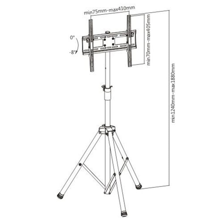 Bracom FS08-44T Tilting TV Mount with Portable Tripod Stand 32"-55", 35KG max, VESA200x200,300x300,