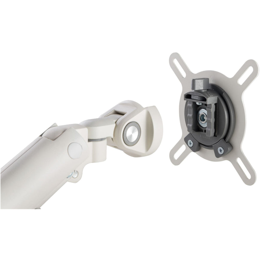 Brateck LDT49-C024 17"-32" Dual Premium Slim Aluminium Spring-Assisted Desk Mount Monitor Arm - Quick Release Detachable VESA Plate, Built-in Spring Tension, 180 Rotation Stop, Built-in Cable Management, White