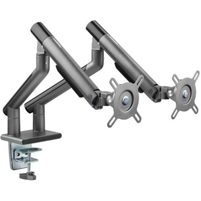BRATECK LDT49-C024-SG - 17-32'' Dual Premium Slim Aluminium Spring-Assisted Desk Mount Monitor Arm.