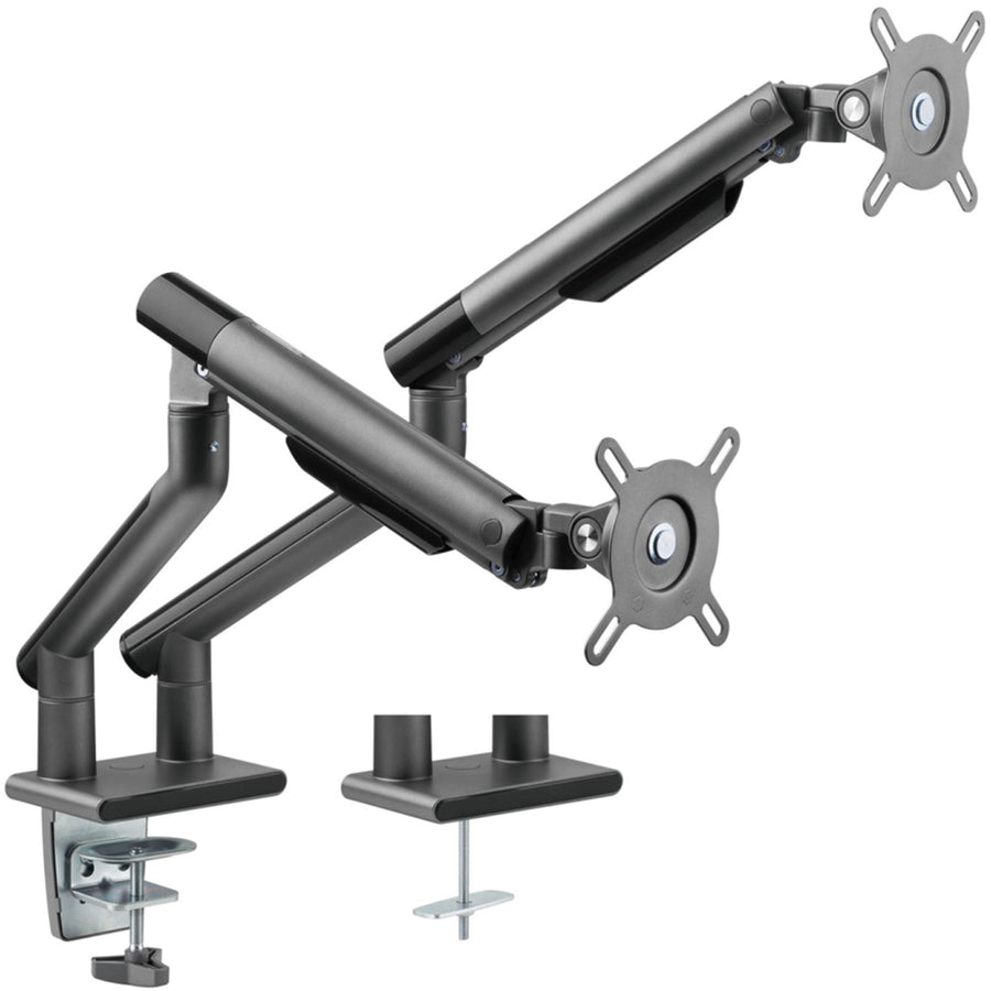 BRATECK LDT49-C024-SG - 17-32'' Dual Premium Slim Aluminium Spring-Assisted Desk Mount Monitor Arm.