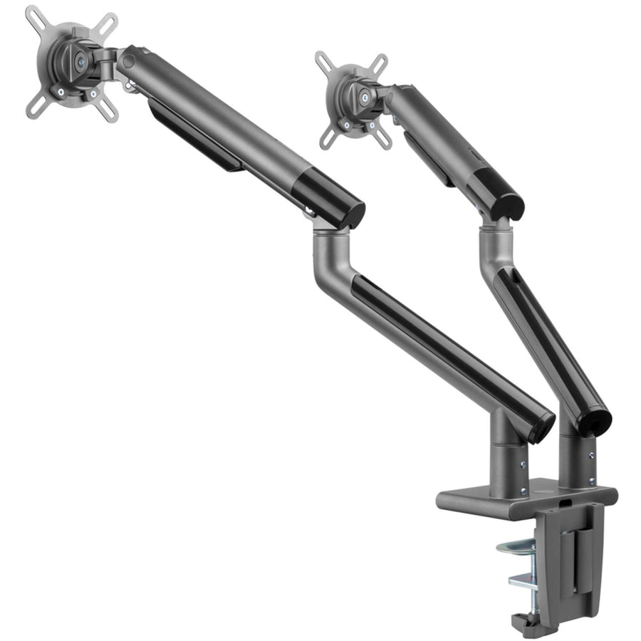 BRATECK LDT49-C024-SG - 17-32'' Dual Premium Slim Aluminium Spring-Assisted Desk Mount Monitor Arm.