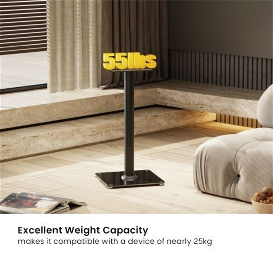 Brateck  BS-76M 24" Aluminium / Glass Floor Standing BookShelf Speaker Stands - Sold as a Pair