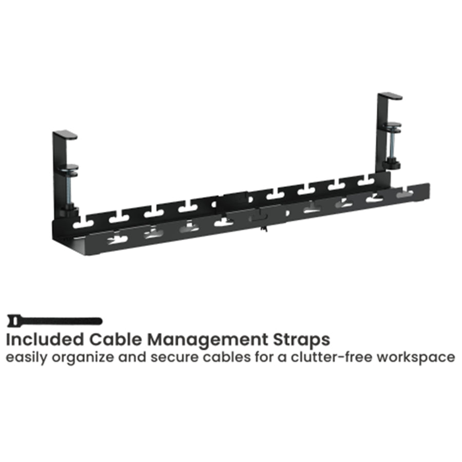 BRATECK CC11-10-2 - Extendable Clamp-On Under Desk Cable Management Tray Clamp Mounting