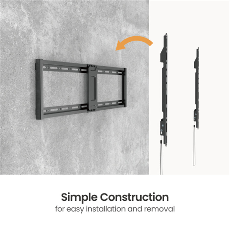 BRATECK LP81-48F - 43''-95'' Fixed Slim TV Wall Mount Supports Up to 75Kgs Automatic Spring Locks
