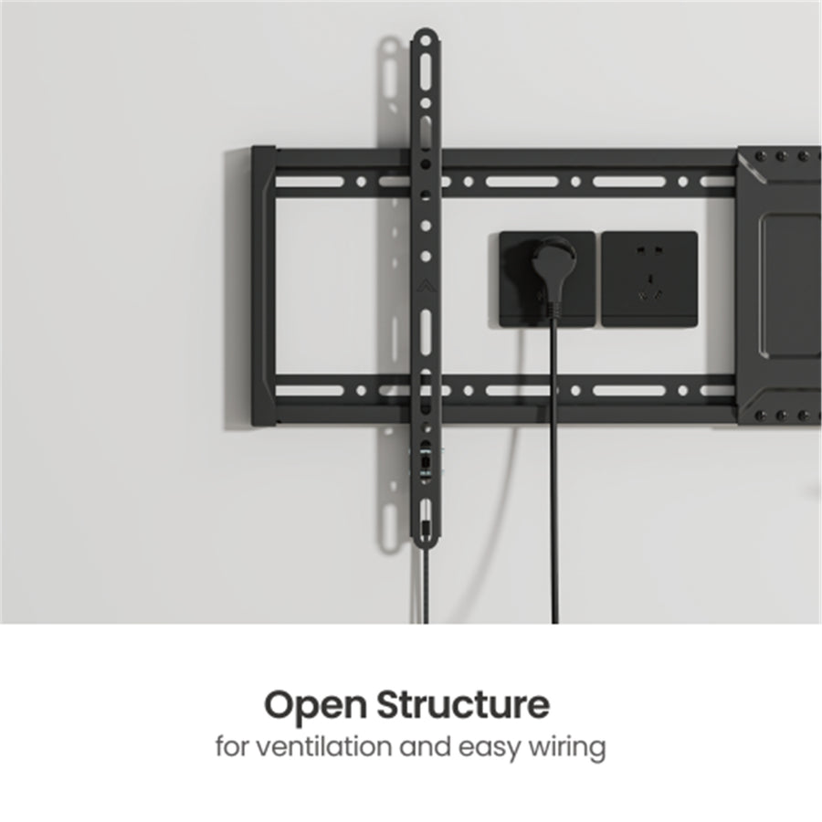 BRATECK LP81-48F - 43''-95'' Fixed Slim TV Wall Mount Supports Up to 75Kgs Automatic Spring Locks