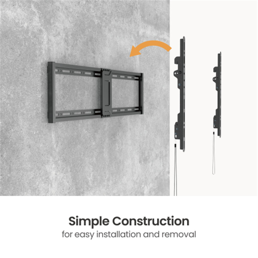 BRATECK LP81-48T - 43''-95'' Tilt Slim TV Wall Mount Supports Up to 75Kgs Automatic Spring Locks