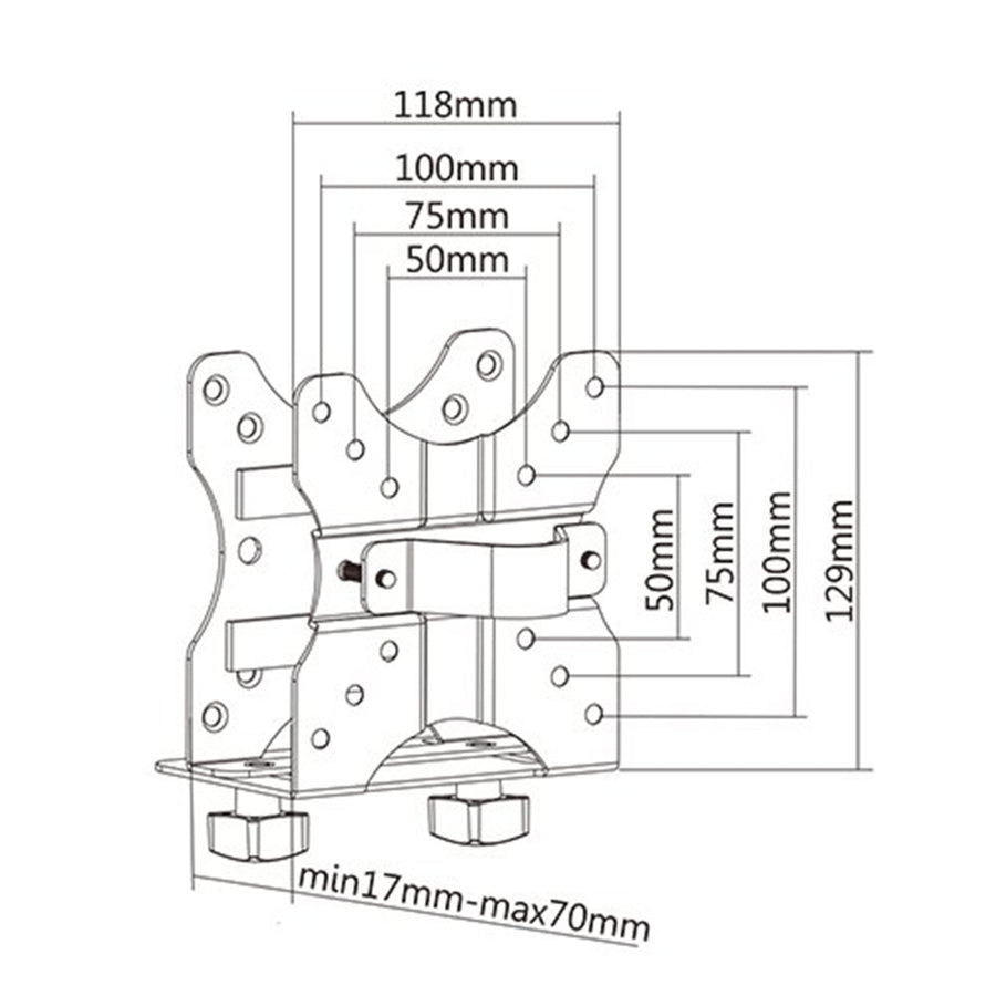 BRATECK CPB-1 - Multifunctional Thin Client Holder Perfect for Intel NUC the Mac Mini & Most Small CPUs