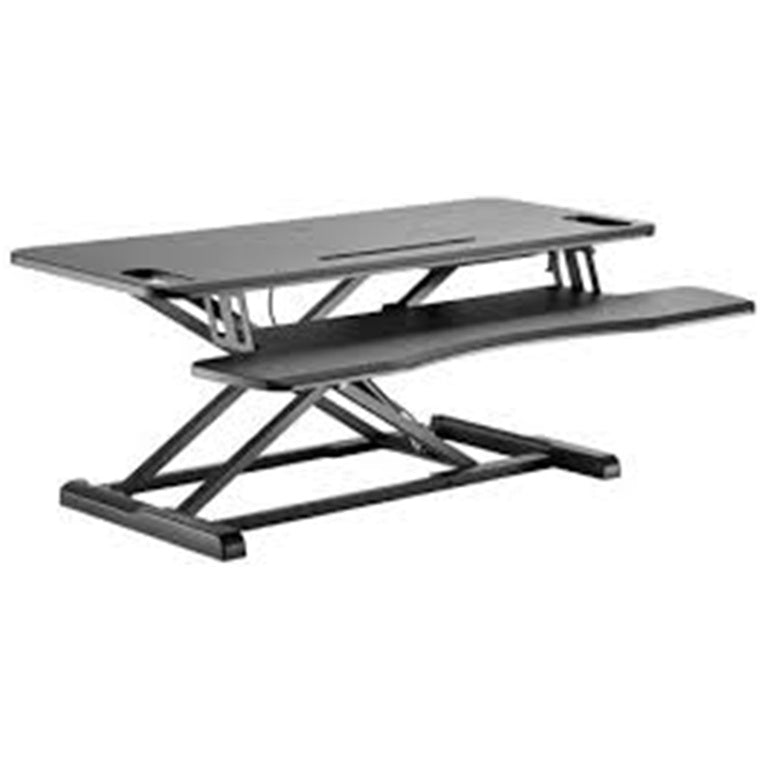 BRATECK DWS28-02NBLK - Gas-Spring Scissor Lift Desktop Sit-Stand Workstation Height Adjustable 110-505mm