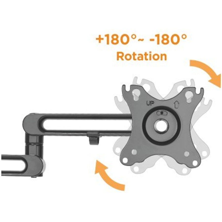 BRATECK LDT30-C012 - 17-32'' Single Monitor Desk Articulating Mount Arm Bracket Free-Tilting Design Clamp