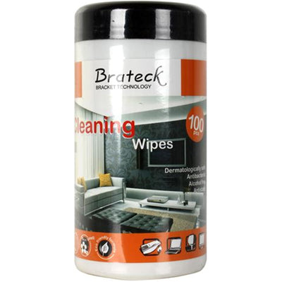 BRATECK CK-SC4-V2 - 100pc LCD Cleaning Wipes. Dermatologically safe Alcohol Free Antistatic & Non-Streak