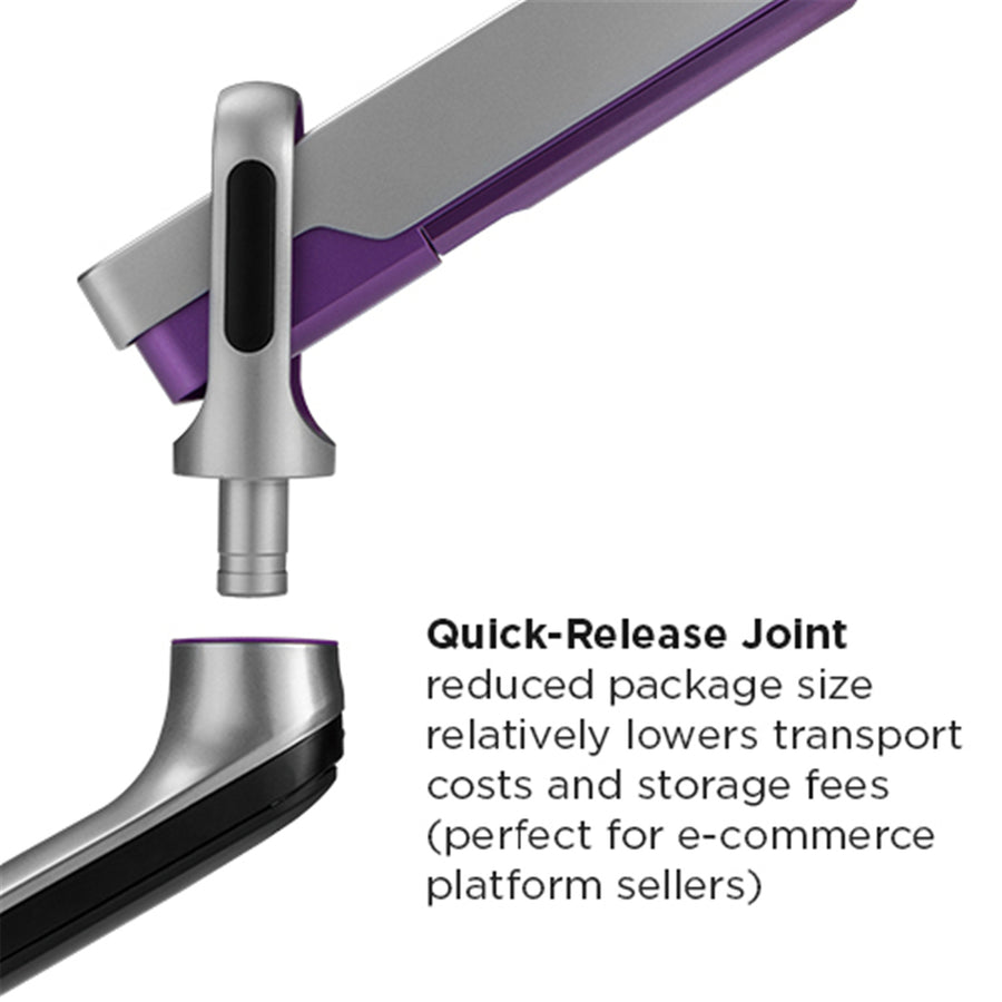 BRATECK LDT50-C024 - 17''-32'' Premium Aluminium Dual Spring-Assist Desk Mount Monitor Arm. Supports VESA