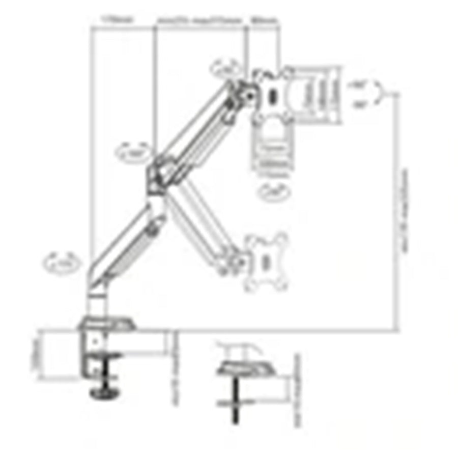 Bracom DTM34-C012 Gas Spring Single Anum Monitor Arm for 17"-32"
