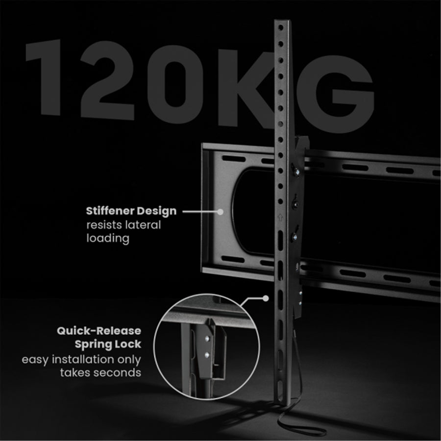 BRATECK LP73-69T - 60-120'' Heavy Duty Tilt TV Wall Mount Bracket Supports Max Load 120kgs