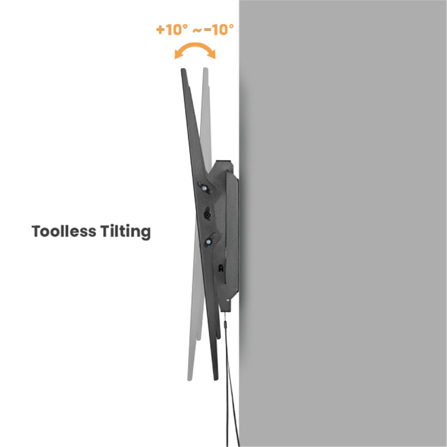 BRATECK LP73-69T - 60-120'' Heavy Duty Tilt TV Wall Mount Bracket Supports Max Load 120kgs
