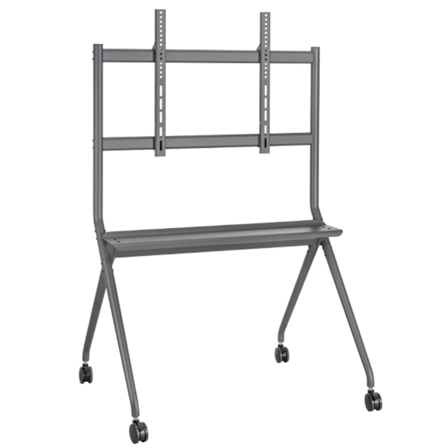 BRATECK TTF15-68FW - 50-86'' Heavy-Duty Studio TV Cart/Trolley Up to 120Kgs Inc Large 75mm Caster Wheels