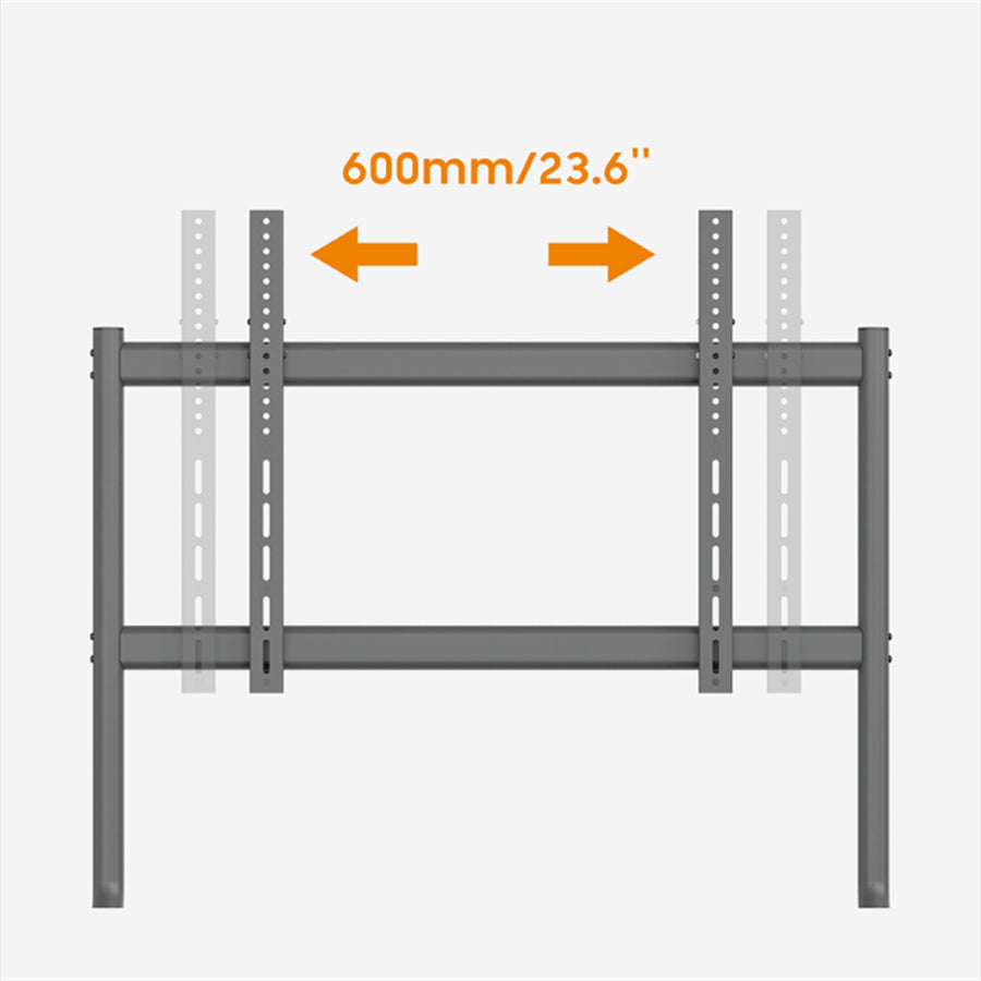 BRATECK TTF15-68FW - 50-86'' Heavy-Duty Studio TV Cart/Trolley Up to 120Kgs Inc Large 75mm Caster Wheels