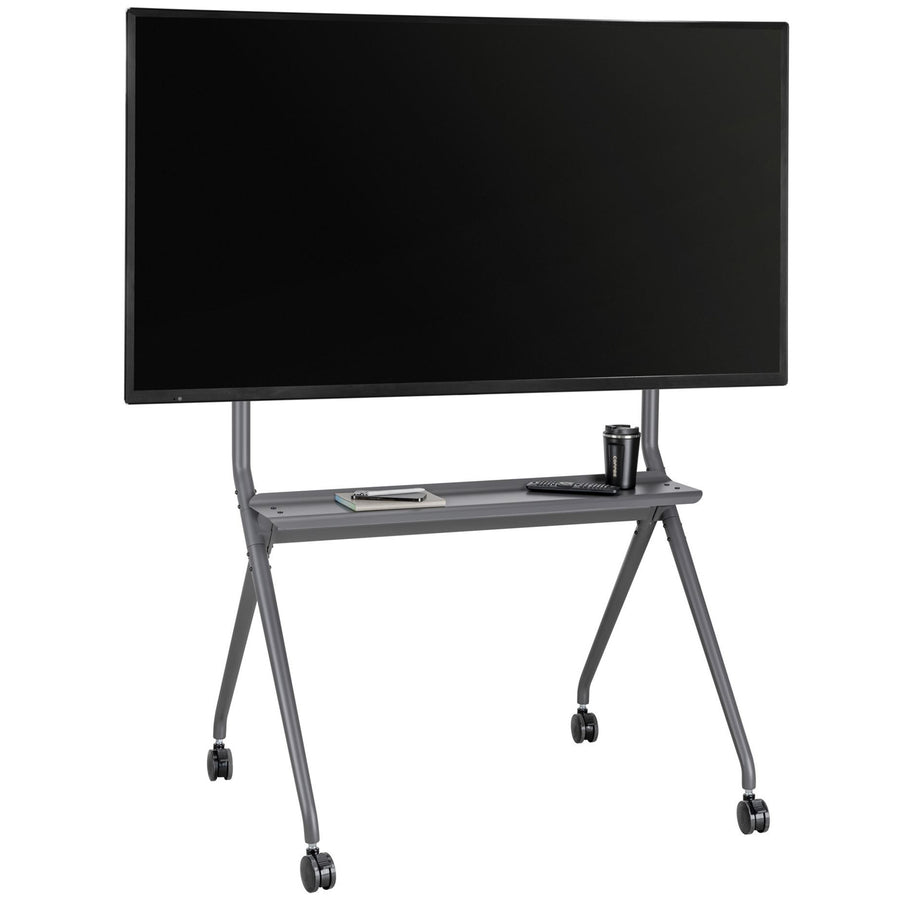 BRATECK TTF15-68FW - 50-86'' Heavy-Duty Studio TV Cart/Trolley Up to 120Kgs Inc Large 75mm Caster Wheels