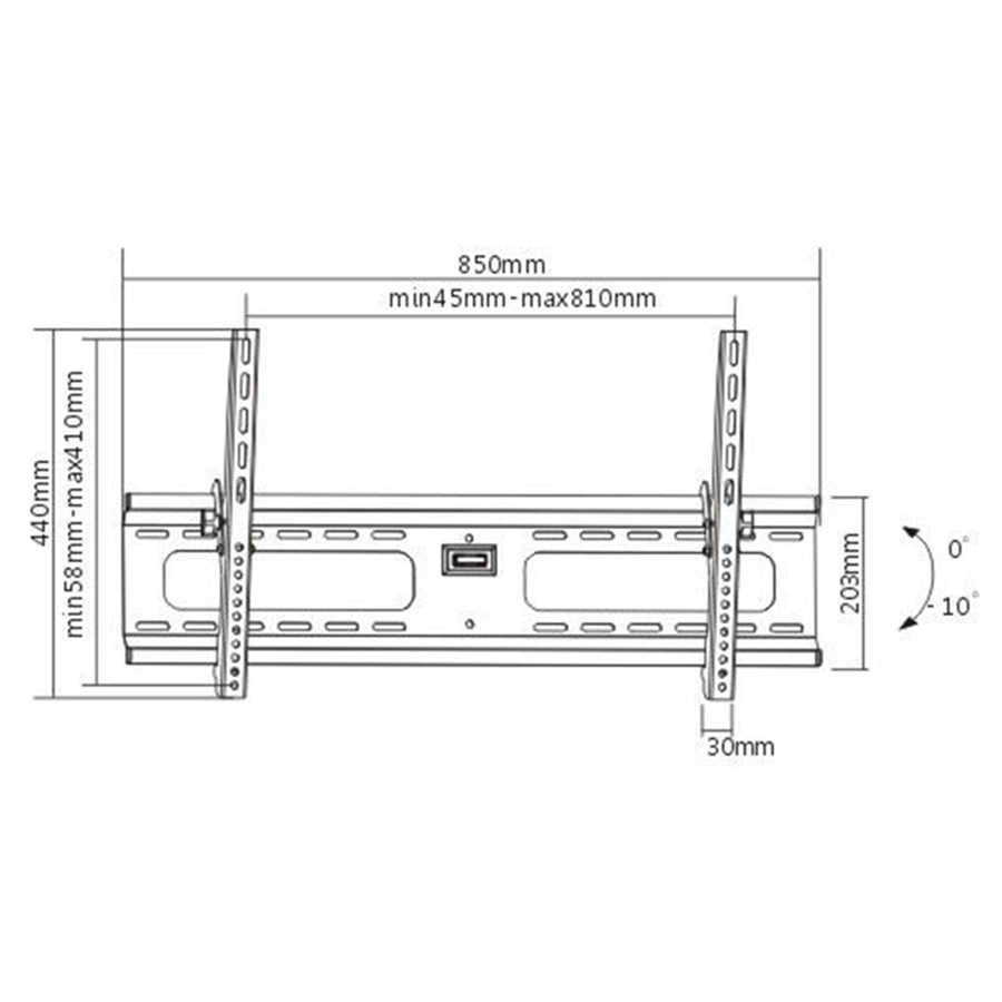 Bracom PLB-43 Slim Heavy-duty Tilting Curved & Flat Panel TV Wall Mount For most 37"-70" curved & flat panel TVs