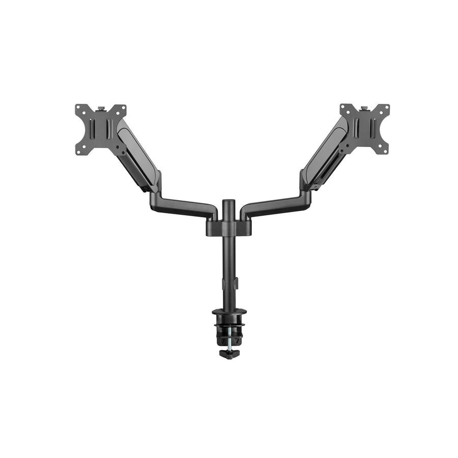BRATECK LDT48-C024 - 17''-32'' Pole-Mounted Gas Spring Dual Monitor Desk Mount Bracket w/ Detachable Plate