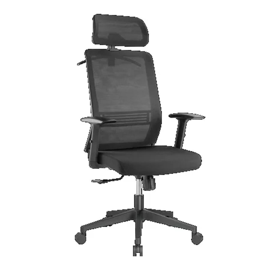 BRATECK CH05-14 - Office Chair w/ Headrest. Ergonomic & Breathable Mesh Pneumatic Seat-Height Adjust