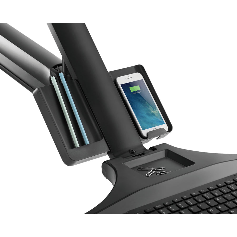 BRATECK WWS05-01-P01 - 4.6 x 200mm 316L Stainless Monitor Gas Spring Sit-Stand Workstation. Folding Keyboard