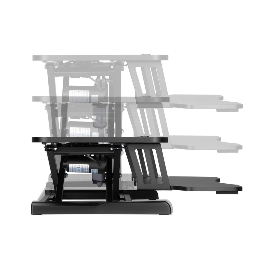 BRATECK DWS15-01E - Electric Scissor Lift Desktop Sit-Stand Workstation w/ Keyboard Tray Deck
