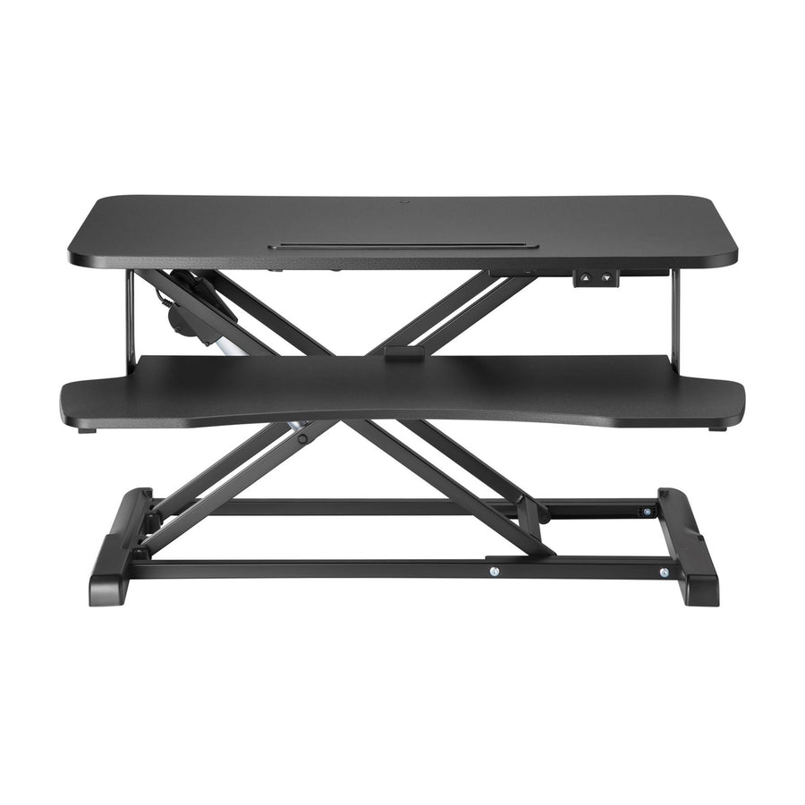 BRATECK DWS15-01E - Electric Scissor Lift Desktop Sit-Stand Workstation w/ Keyboard Tray Deck