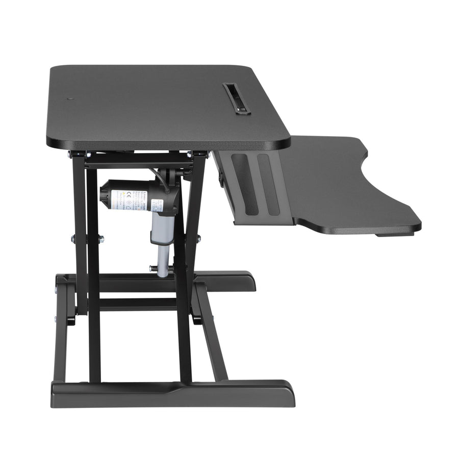 BRATECK DWS15-01E - Electric Scissor Lift Desktop Sit-Stand Workstation w/ Keyboard Tray Deck