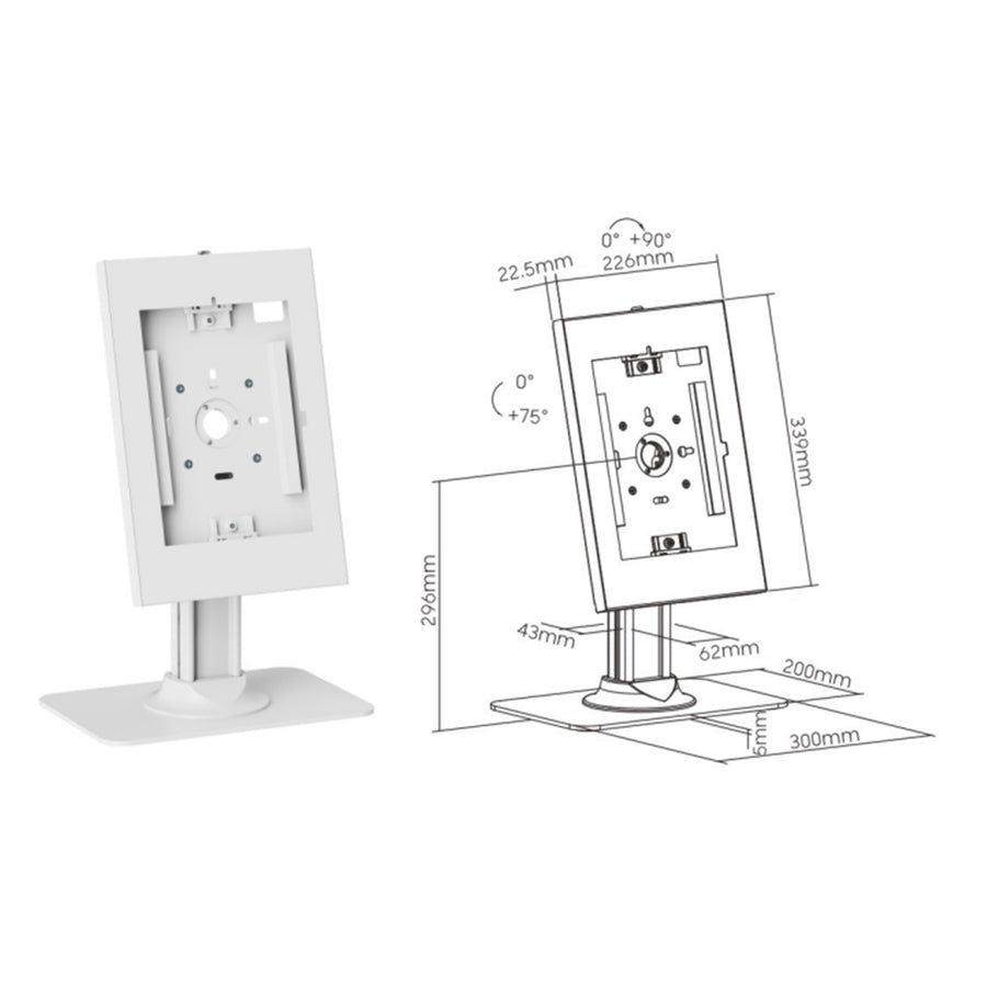 BRATECK PAD34-03 - Anti-Theft Enclosed Countertop Tablet Kiosk Stand Anti-skid Pad Prevent Scraches