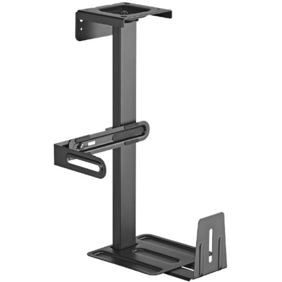CPB-25 - BRATECK Multifunctional Under-Desk Wall Adjustable CPU Holder. 360 Swivel, Supports up to 30Kgs, Matte Black