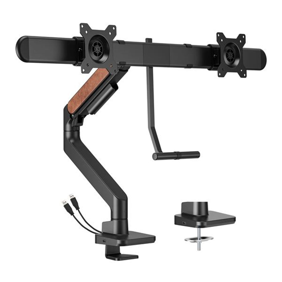 BRATECK LDT81N-C022 - 17''-32'' Gas Spring Dual Monitor Arm. Detachable VESA Built-in Cable
