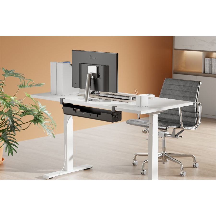 BRATECK CC11-22-2 - Clamp-On Under-Desk Cable Management Tray. Dims: 894×167×190mm